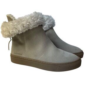 Cougar Devon Waterproof Faux Fur Slip-On Bootie Tan Cream Sz 8